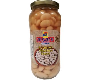 Alubias granja cocidas Alsara tarro 400 g.