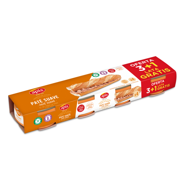 Paté hígado Apis suave pack-3+1x80g