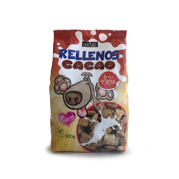 Cereales sin gluten Cerides rellenos chocolate 500 g