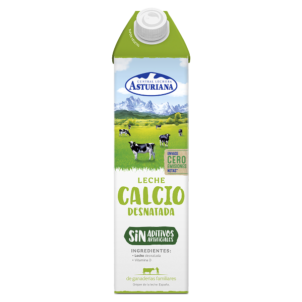 Leche calcio Asturiana desnatada 1 Lt