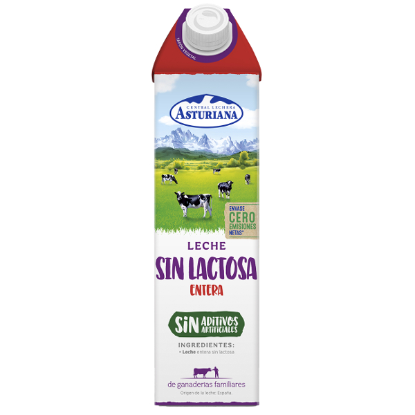 Leche sin lactosa Asturiana entera 1 Lt