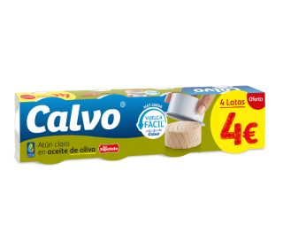 Atún claro en aceite oliva Calvo pack-4x52g